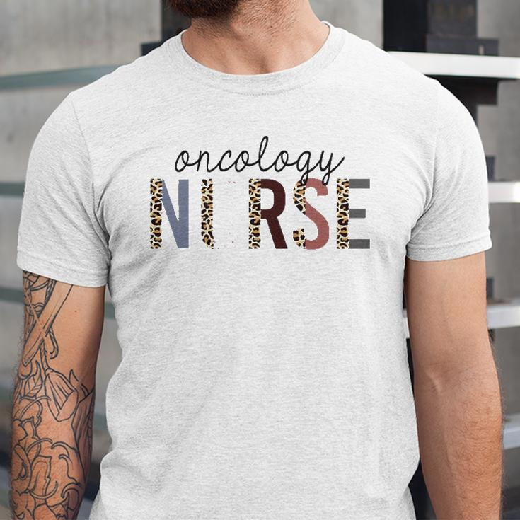 Oncology Nurse Leopard Print Nursing School Jersey T-Shirt