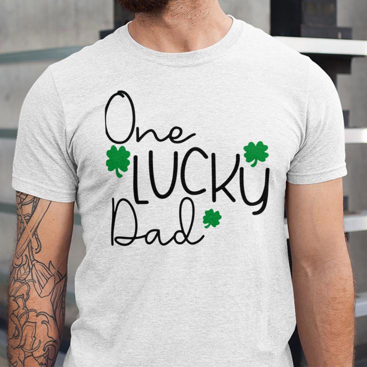 One Lucky Dad Funny St Patrick Day Unisex Jersey Short Sleeve Crewneck Tshirt