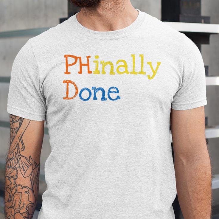 Phinally Done Unisex Jersey Short Sleeve Crewneck Tshirt