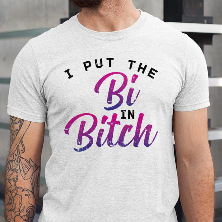 I Put The Bi In Bitch Bisexual Pride Flag Lgbt Jersey T-Shirt