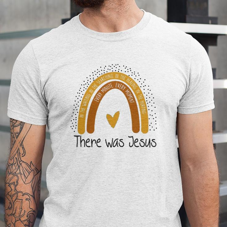 There Was Jesus Polka Dot Boho Rainbow Christian Easter Day Jersey T-Shirt