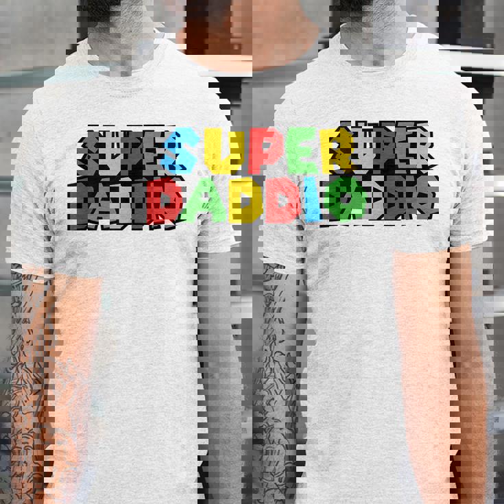 Super-Daddio Gamer Dad Fathers Day Video Game Lover Jersey T-Shirt