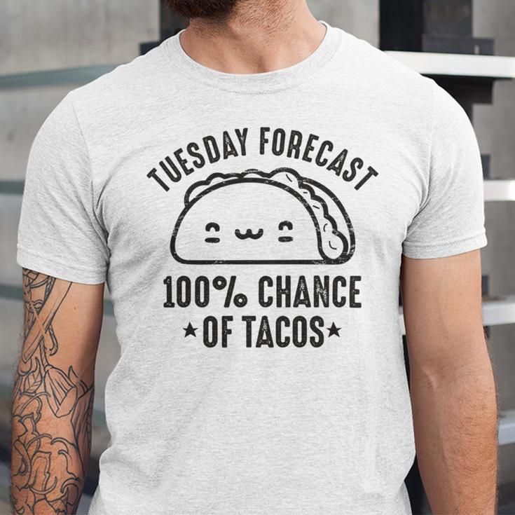 Tasty Taco Tuesday Forecast 100 Chance Of Tacos Unisex Jersey Short Sleeve Crewneck Tshirt