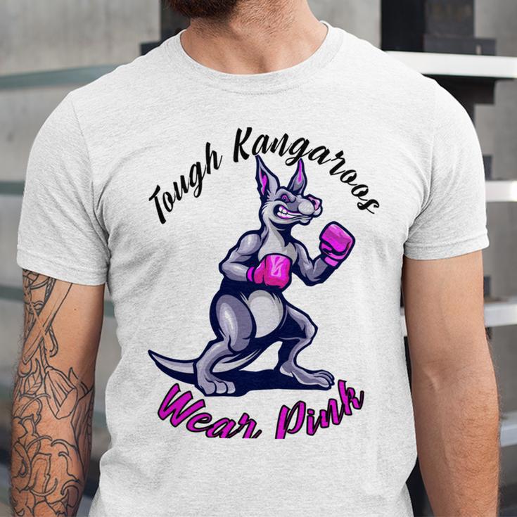 Tough Kangaroos Wear Pink In Support Of Breast Cancer Awareness Unisex Jersey Short Sleeve Crewneck Tshirt