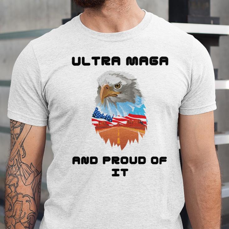 Ultra Mega And Proud Of It Pro Trump Patriotic Republican Unisex Jersey Short Sleeve Crewneck Tshirt