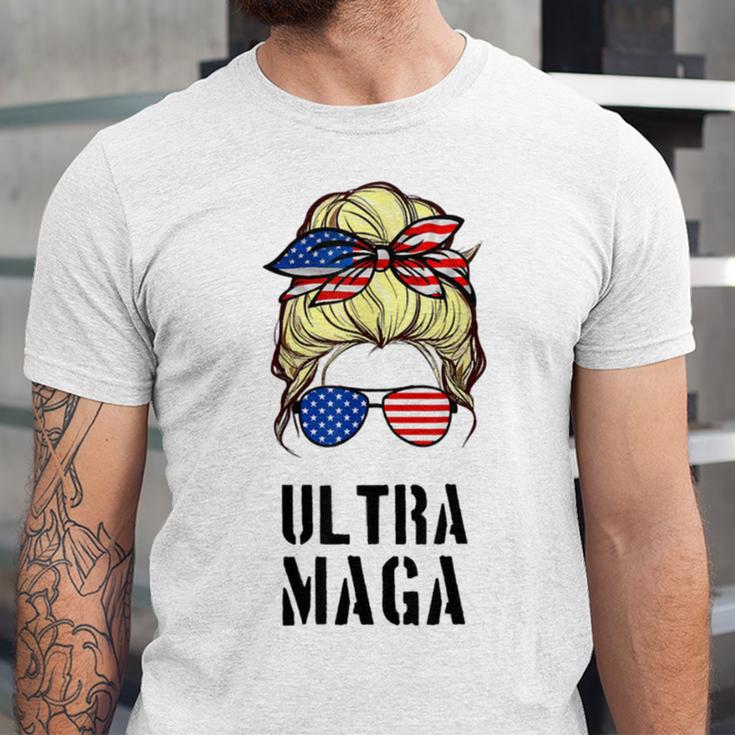 Ultra Mega Messy Bun 2022 Trump Republicans Conservatives Unisex Jersey Short Sleeve Crewneck Tshirt