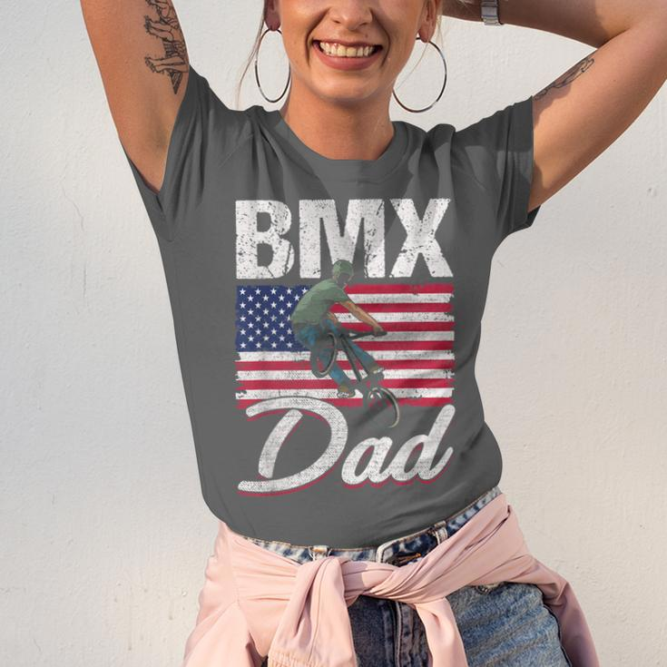 American Flag Bmx Dad Fathers Day Funny 4Th Of July Unisex Jersey Short Sleeve Crewneck Tshirt