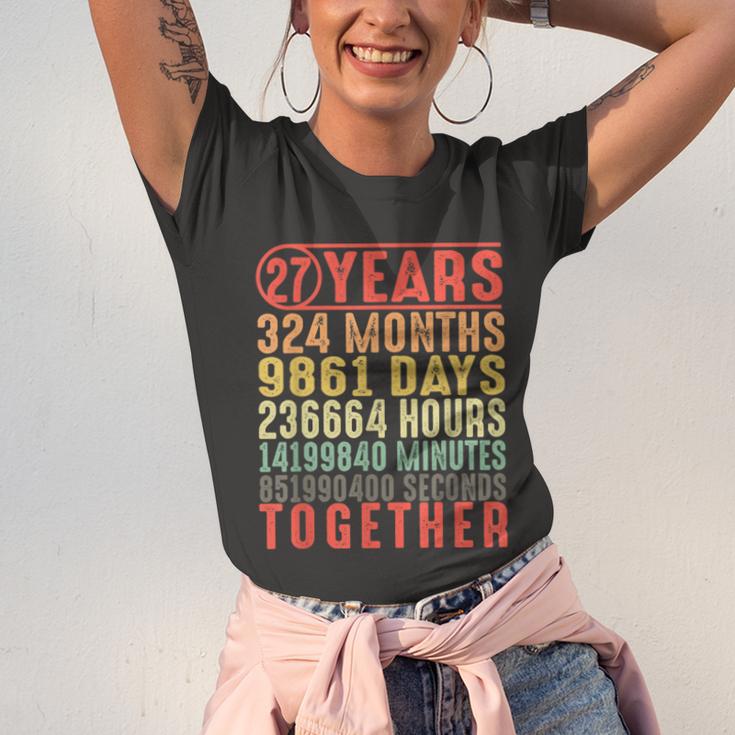 27 Year Wedding Anniversary Gifts For Her Him Couple Unisex Jersey Short Sleeve Crewneck Tshirt