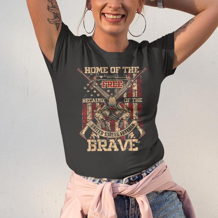4Th Of July Military Home Of The Free Because Of The Brave Jersey T-Shirt