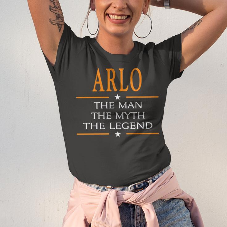 Arlo Name Gift Arlo The Man The Myth The Legend Unisex Jersey Short Sleeve Crewneck Tshirt