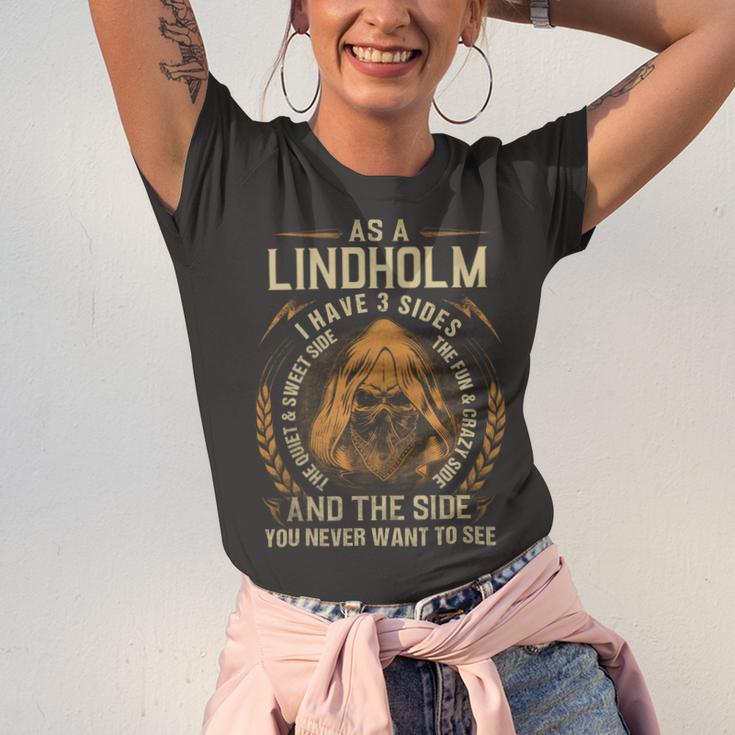 As A Lindholm I Have A 3 Sides And The Side You Never Want To See Unisex Jersey Short Sleeve Crewneck Tshirt