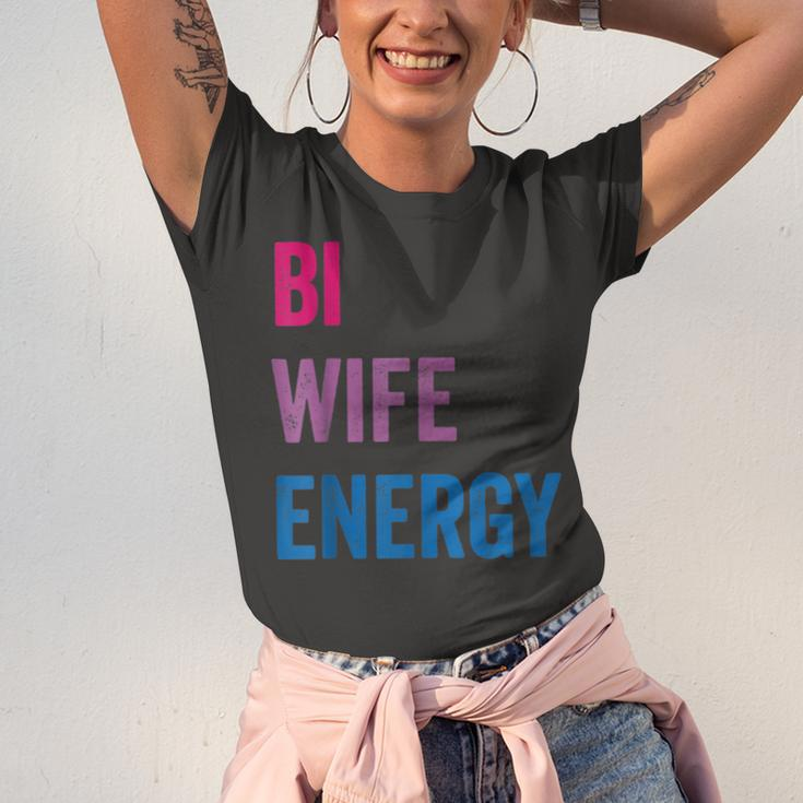 Bi Wife Energy Lgbtq Support Lgbt Lover Wife Lover Respect Jersey T-Shirt