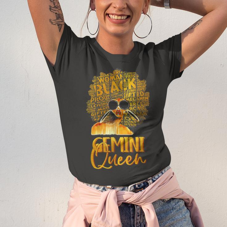 Black Women Afro Hair Art Gemini Queen Gemini Birthday Unisex Jersey Short Sleeve Crewneck Tshirt