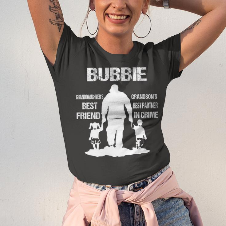 Bubbie Grandpa Gift Bubbie Best Friend Best Partner In Crime Unisex Jersey Short Sleeve Crewneck Tshirt