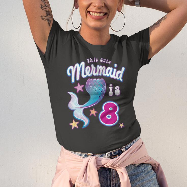 This Cute Mermaid Is 8 Girls 8Th Birthday Jersey T-Shirt