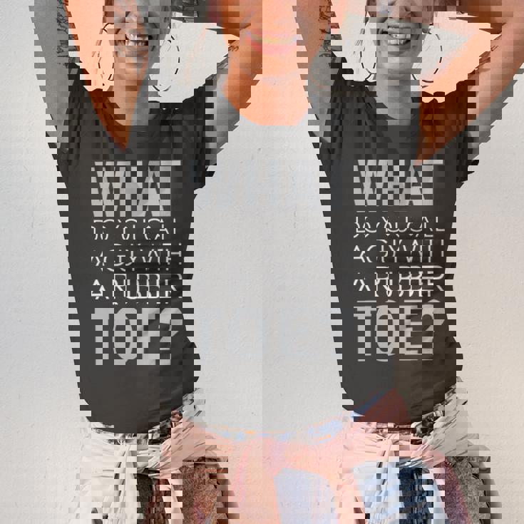 Dad Joke Novelty Tee The One About A Guy With A Rubber Toe Jersey T-Shirt