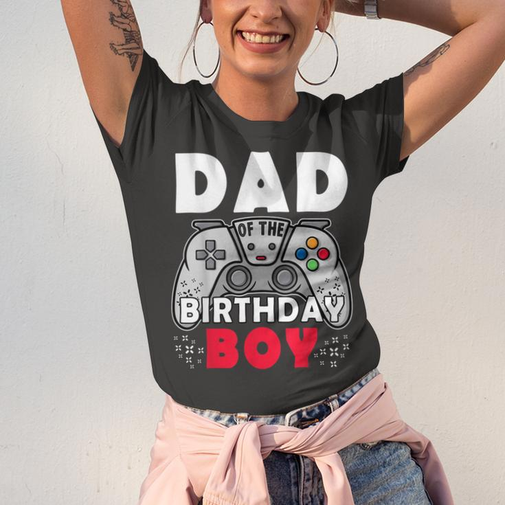 Dad Of Birthday Boy Time To Level Up Video Game Birthday Unisex Jersey Short Sleeve Crewneck Tshirt