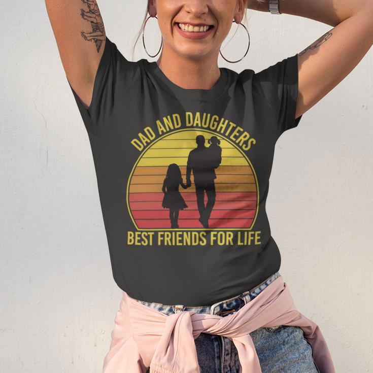Father Grandpa Dad And Daughters Best Friends For Life Vintage137 Family Dad Unisex Jersey Short Sleeve Crewneck Tshirt
