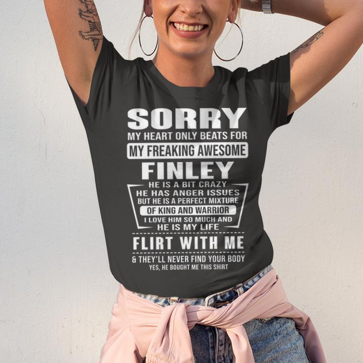 Finley Name Gift Sorry My Heart Only Beats For Finley Unisex Jersey Short Sleeve Crewneck Tshirt