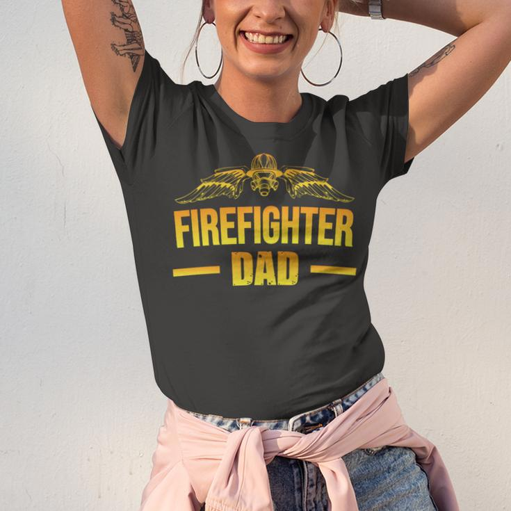 Firefighter Dad Fathers Day Gift Idea For Fireman Dad Unisex Jersey Short Sleeve Crewneck Tshirt