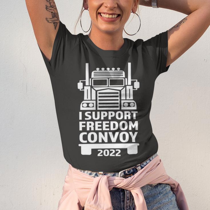 Freedom Convoy 2022 In Support Of Truckers Mandate Freedom Unisex Jersey Short Sleeve Crewneck Tshirt