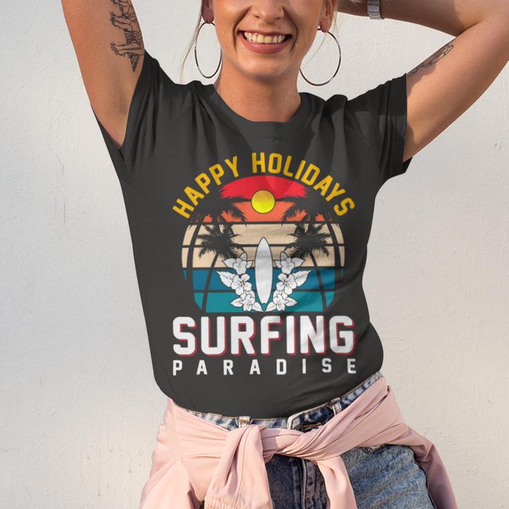 Funny Enjoy The Summer Holiday Summer Surfing Paradise Unisex Jersey Short Sleeve Crewneck Tshirt