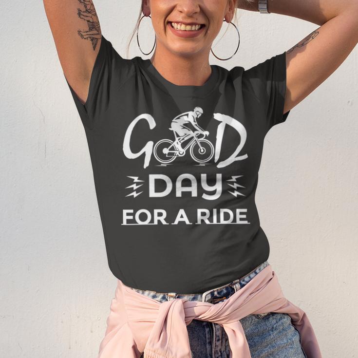 Funny Good Day For A Ride Funny Bicycle I Ride Fun Hobby Race Quote Unisex Jersey Short Sleeve Crewneck Tshirt