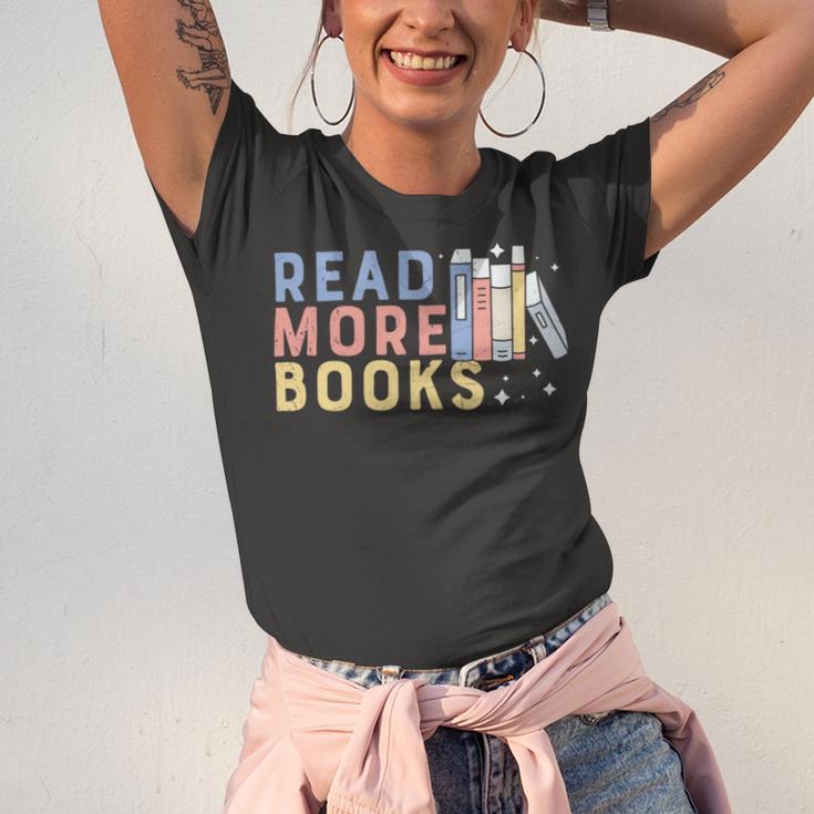 Funny Read More Books Gift Unisex Jersey Short Sleeve Crewneck Tshirt