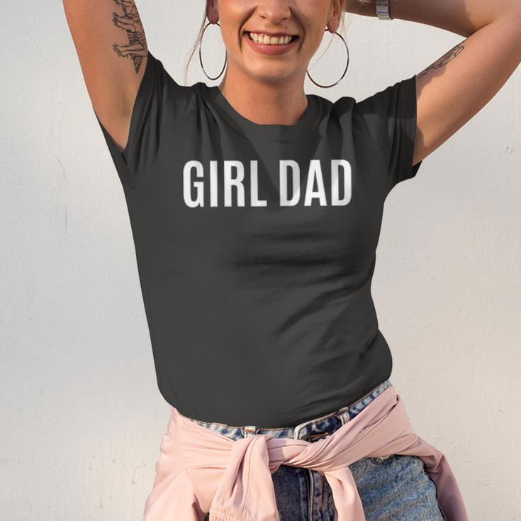 Girl Dad Fathers Day From Daughter Baby Girl Raglan Baseball Tee Jersey T-Shirt