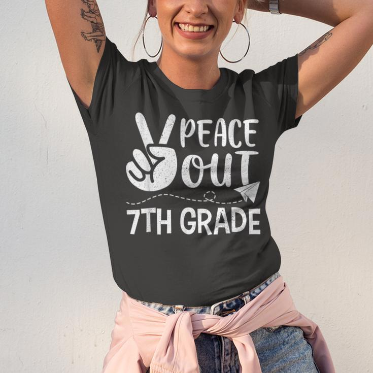 Happy Last Day Of School Retro Peace Out 7Th Grade Jersey T-Shirt