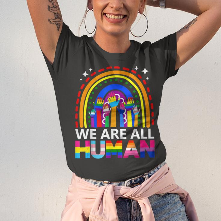 Human Lgbt Flag Gay Pride Month Transgender Rainbow Lesbian Jersey T-Shirt