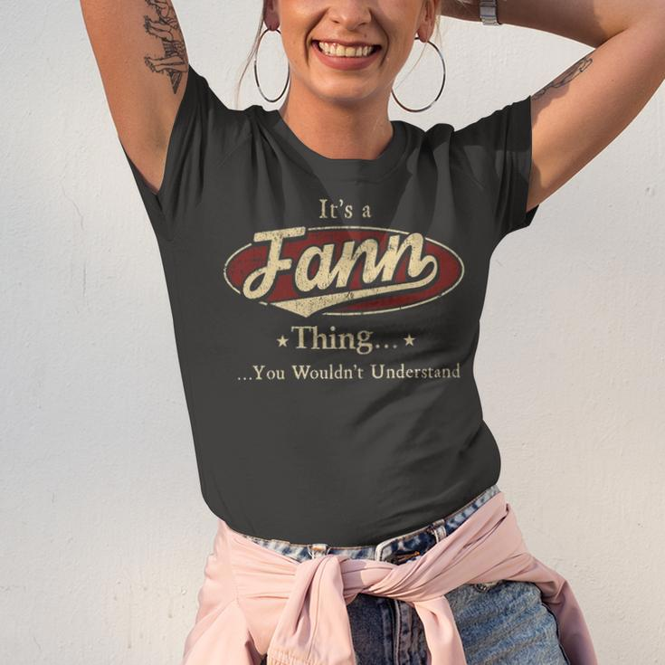 Its A Fann Thing You Wouldnt Understand Shirt Personalized Name GiftsShirt Shirts With Name Printed Fann Unisex Jersey Short Sleeve Crewneck Tshirt