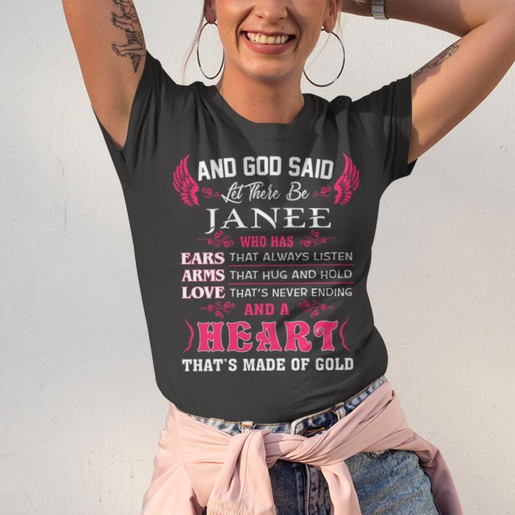 Janee Name Gift And God Said Let There Be Janee Unisex Jersey Short Sleeve Crewneck Tshirt