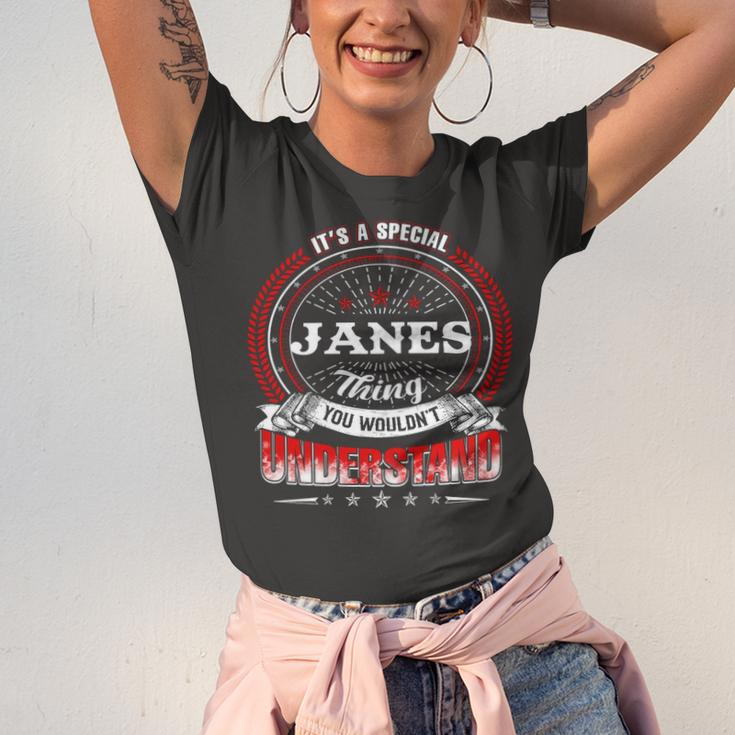 Janes Shirt Family Crest JanesShirt Janes Clothing Janes Tshirt Janes Tshirt Gifts For The Janes Unisex Jersey Short Sleeve Crewneck Tshirt