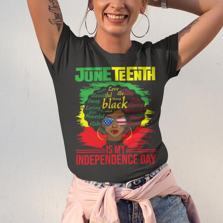 Juneteenth Is My Independence Day African Flag Black History Unisex Jersey Short Sleeve Crewneck Tshirt