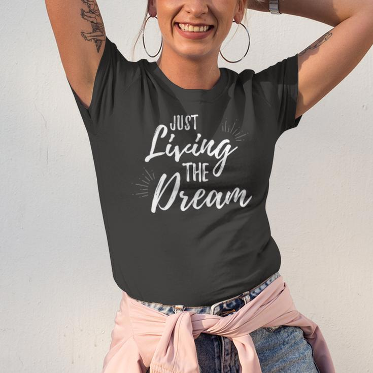 Just Living The Dreaminspirational Quote Jersey T-Shirt