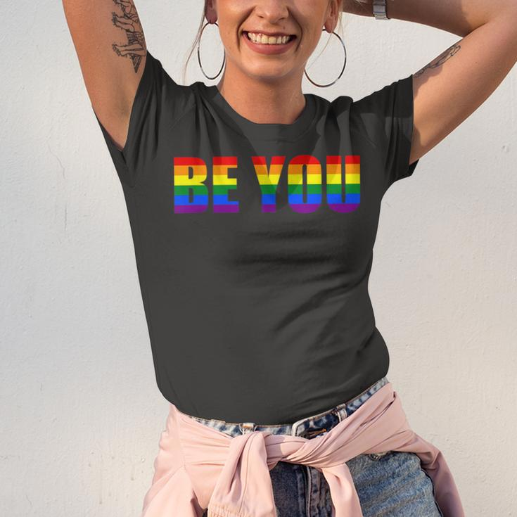 Be You Lgbt Flag Gay Pride Month Transgender Jersey T-Shirt