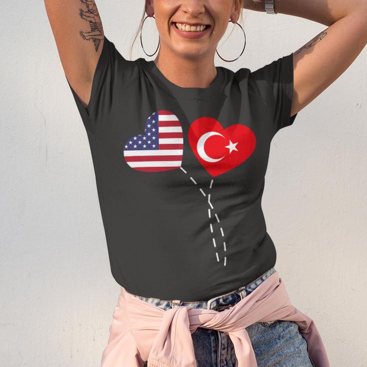 Loving Usa Turkey Flag Heart Turkish 13 Shirt Unisex Jersey Short Sleeve Crewneck Tshirt