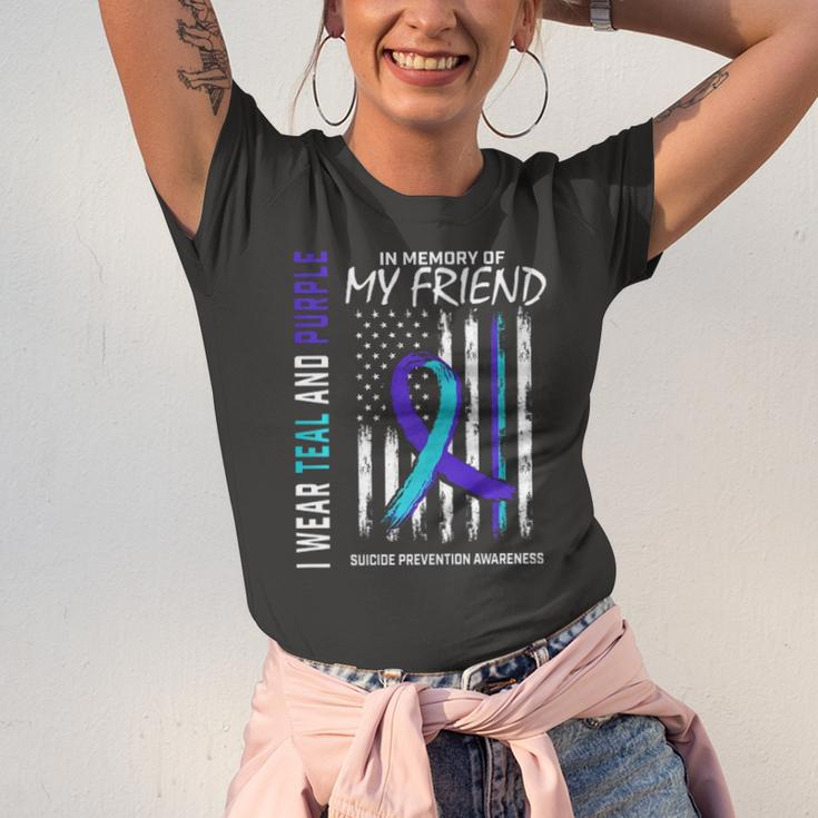 In Memory Friend Suicide Awareness Prevention American Flag Jersey T-Shirt
