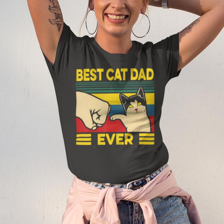 Mens Vintage Best Cat Dad Ever Bump Fit 240 Shirt Unisex Jersey Short Sleeve Crewneck Tshirt