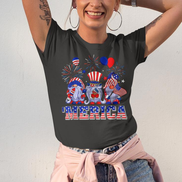 Merica Gnomes Happy 4Th Of July Us Flag Independence Day Unisex Jersey Short Sleeve Crewneck Tshirt