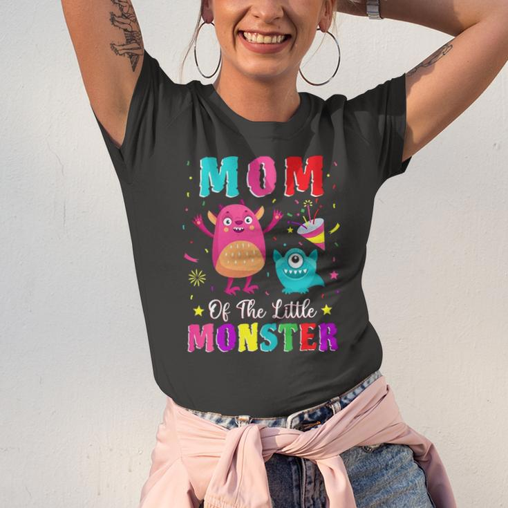 Mom Of The Little Monster Matching Birthday Son Jersey T-Shirt