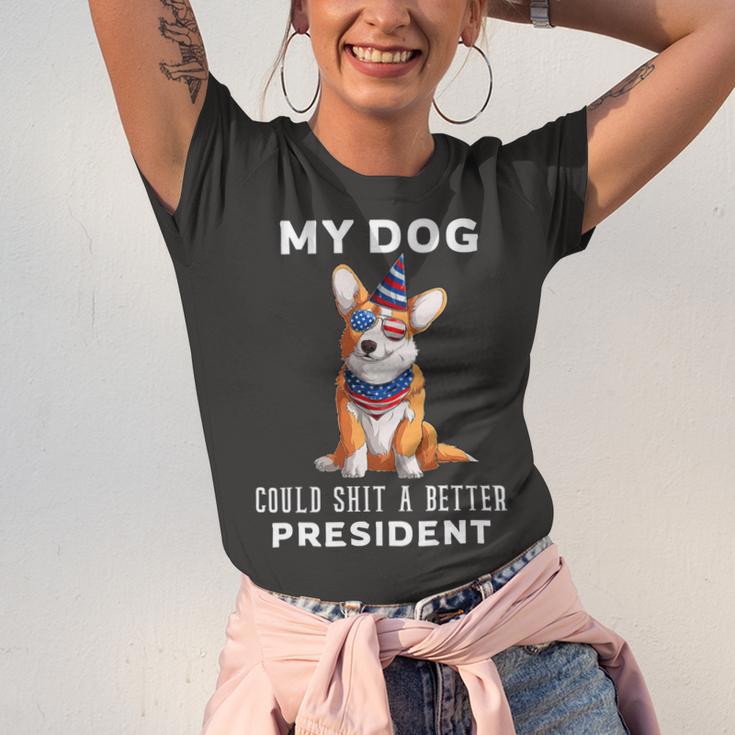 My Dog Could Shit A Better President Corgi Lover Anti Biden V2 Unisex Jersey Short Sleeve Crewneck Tshirt