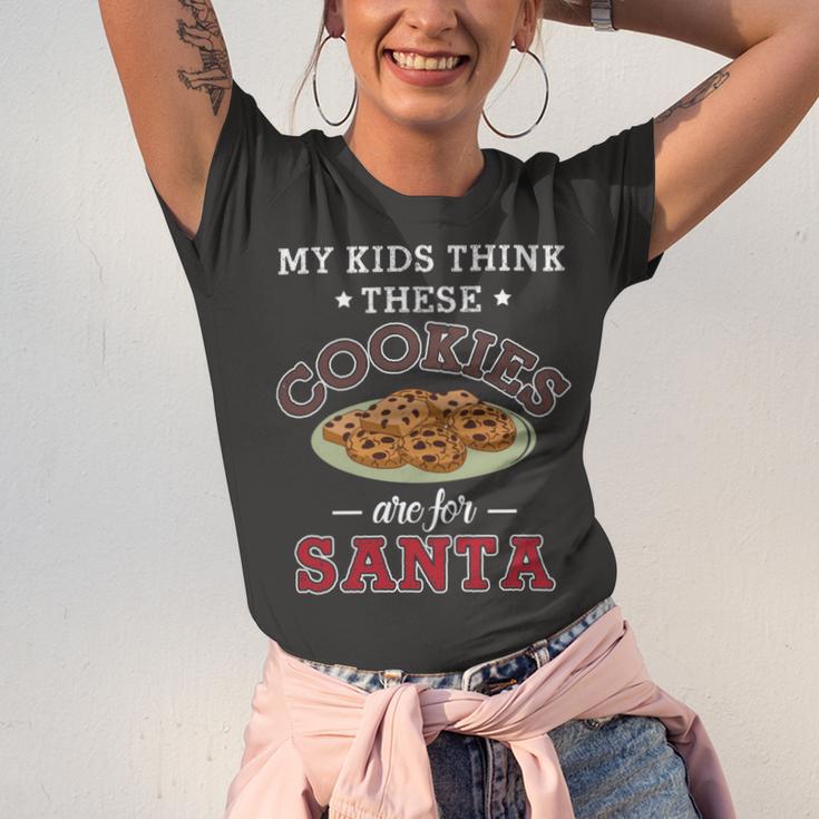 My Kids Think These Cookies Are For Santa 100 Trending Shirt Unisex Jersey Short Sleeve Crewneck Tshirt