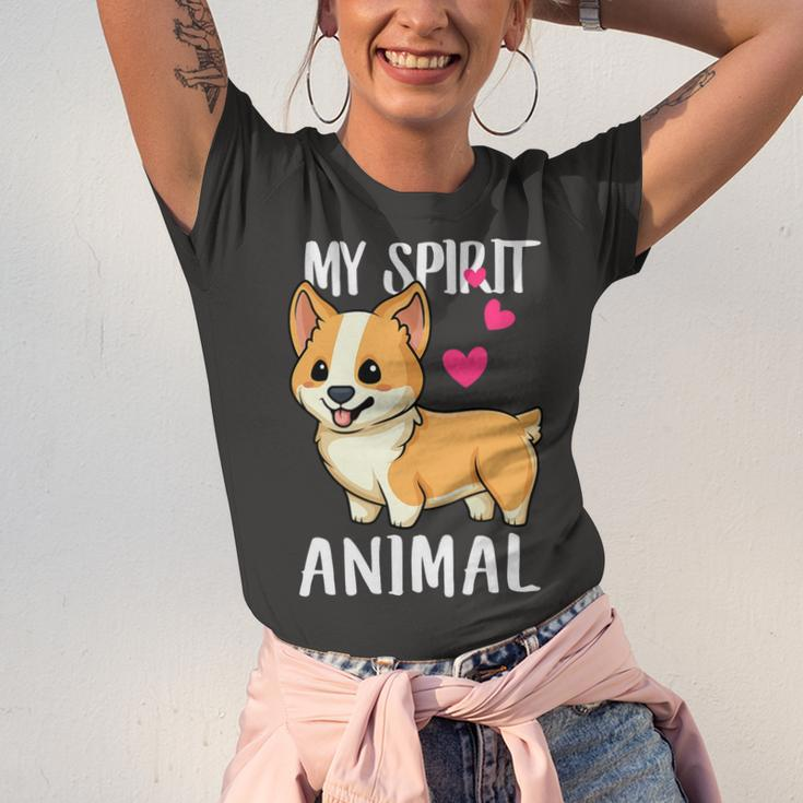 My Spirit Animal Corgi Dog Love-R Dad Mom Boy Girl Funny Unisex Jersey Short Sleeve Crewneck Tshirt