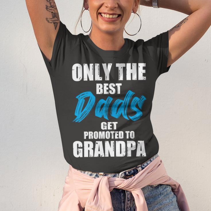 Only The Best Dad Get Promoted To Grandpa Fathers DayShirts Unisex Jersey Short Sleeve Crewneck Tshirt