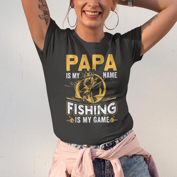 Papa Is My Name Fishing Is My Game Jersey T-Shirt