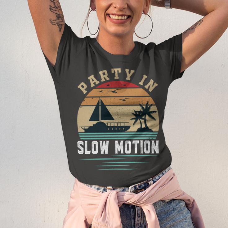 Party In Slow Motion Vintage Funny Boating Boating Gifts Unisex Jersey Short Sleeve Crewneck Tshirt