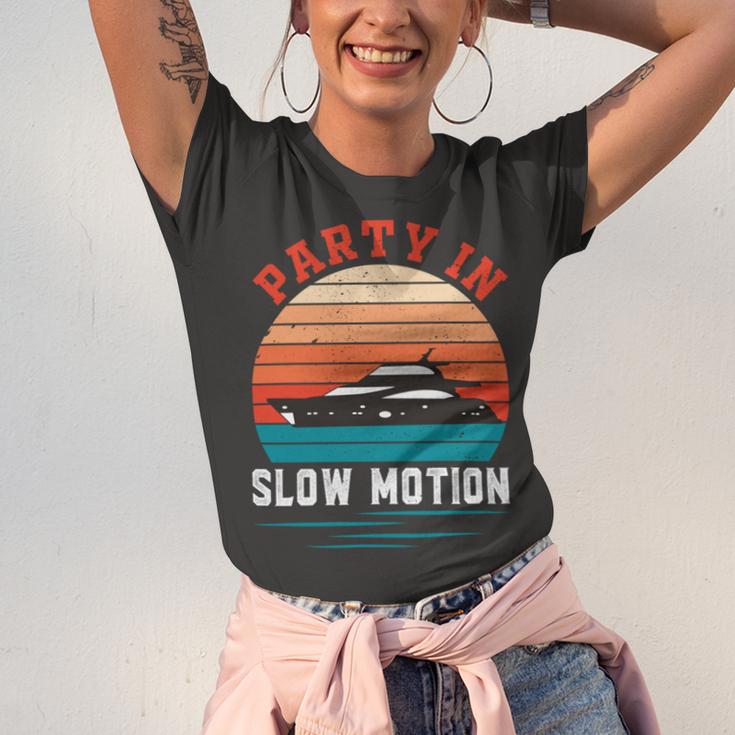 Party In Slow Motion Vintage Funny Boating Boating Gifts Unisex Jersey Short Sleeve Crewneck Tshirt