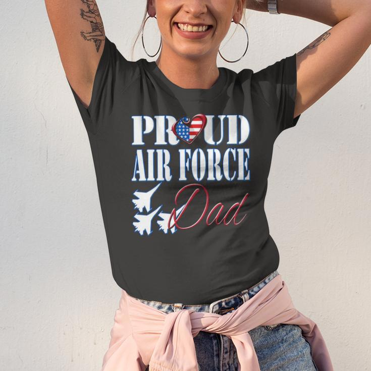 Proud Air Force Dad Us Heart Military Fathers Day Jersey T-Shirt